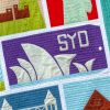 detail of Around the World quilt: Sydney Opera House, Australia. Made with PURE Solids by Art Gallery Fabrics. pattern available at wholecirclestudio.com