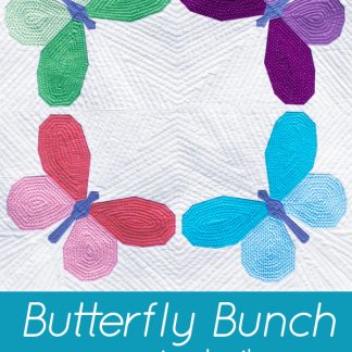 Who can resist a beautiful butterfly? Make this fun, foundation paper piecing quilt pattern. Pattern includes instructions for making a four quilt blocks to construct a mini quilt or wallhanging. Ideas are given for a throw, twin or queen size quilt or design your own quilt layout. This is the perfect quilt for a baby, kid or nature lover!