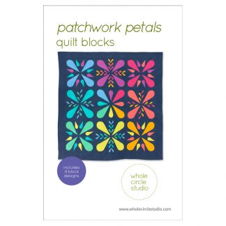 Patchwork Petals are fun, modern quilt blocks that make cute placemats or mini quilts. Make additional blocks to make a table runner, wall hanging, throw or large quilt (layout ideas included in the pattern). Mix and match blocks! Need a handmade housewarming or hostess gift? This is the perfect pattern! You'll enjoy making these fully-tested, foundation paper pieced blocks. Pattern by wholecirclestudio.com