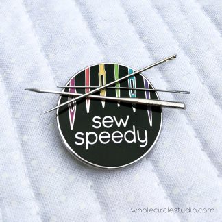 Don't lose your needles with this cute (but strong) needle minder. When you're not using your sewing needles, let this sturdy magnetic enamel needle keeper hold them for you! Great for when you're doing handwork on the couch, in the car or on the go. Leave it next to your sewing machine to hold your used needles until you can properly dispose of them. It's also a handy tool to have when you inevitably drop your needles or pins and need something magnetic to pick them up!