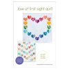 Love at First Sight is an easy, beginner-friendly foundation paper piecing quilt pattern and makes the perfect wedding, engagement, anniversary or friendship gift. It's also super sweet for a baby or kid. Included in the pattern are instructions for two types of heart blocks—basic and details along with fabric requirements and instructions to arrange the blocks into 3 layouts—a wall quilt or two types of throw quilts. Make it your own by swapping out fabric or rearranging the blocks.