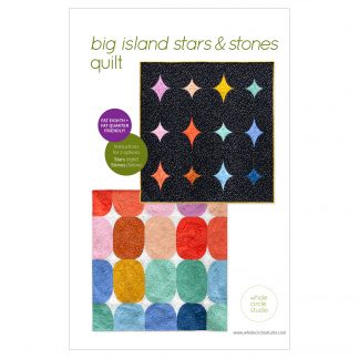 Big Island Stars & Stones is the perfect gift to make for a baby, child, or friend. This pattern is a bright, modern twist on the traditional Drunkard's Path block. This easy pattern is fully tested and contains detailed instructions and diagrams, making it a breeze to piece. Instructions are included for three sizes—Baby / Wall, Throw, and Twin.