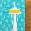 detail of Around the World quilt Space Needle | Seattle, Washington architecture. Foundation paper piecing quilt. Available at wholecirclestudio.com
