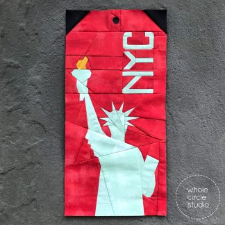 Statue of Liberty New York City (NYC) quilt block. Foundation paper piecing quilt. Available at wholecirclestudio.com