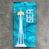 Space Needle / Seattle, Washington architecture quilt block. Foundation paper piecing quilt. Available at wholecirclestudio.com