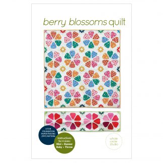 The perfect modern quilt project to freshen up your home, Citrus Slices pairs perfectly with prints or solid fabric. Use what you have in your stash and make it scrappy or grab your favorite fat quarter or fat eighth bundle for the berries and leaves. Foundation paper piece strawberries or raspberries.